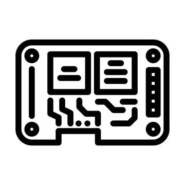 Iot circuit board module line icon vector illustration Stock Illustration