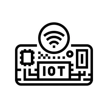 Iot circuit board module line icon vector illustration Stock Illustration