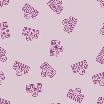 Iot circuit board module line seamless pattern Stock Illustration
