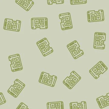 Iot circuit board module line vector seamless pattern Stock Illustration