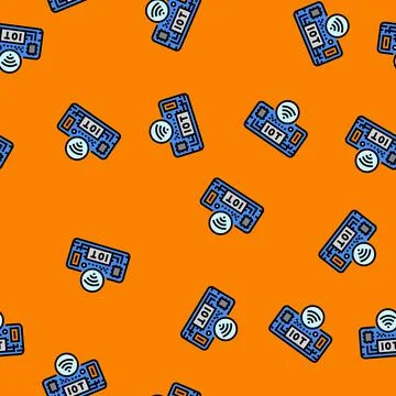 Iot circuit board module vector seamless pattern イラスト素材