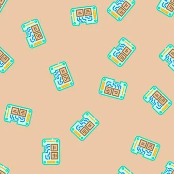 Iot circuit board module vector seamless pattern イラスト素材