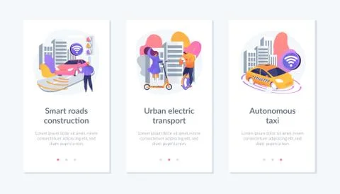 IoT city technology app interface template.. Stock Illustration