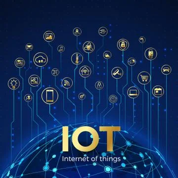 IOT concept. Internet of things. Global network connection. Monitoring and co Stock Illustration