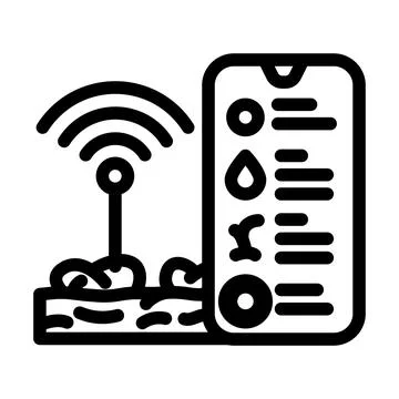Iot connected farm agri tech line icon vector illustration Ilustración de archivo