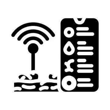 Iot connected farm agri tech glyph icon vector illustration Stock Illustration