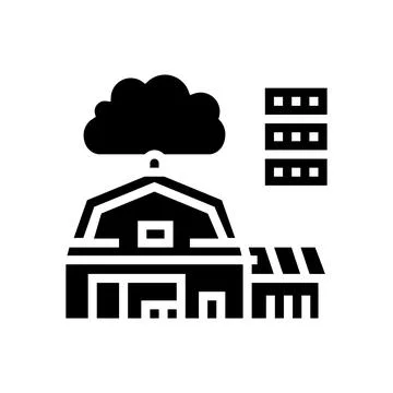 Iot connected farm agri tech glyph icon vector illustration Stockillustratie