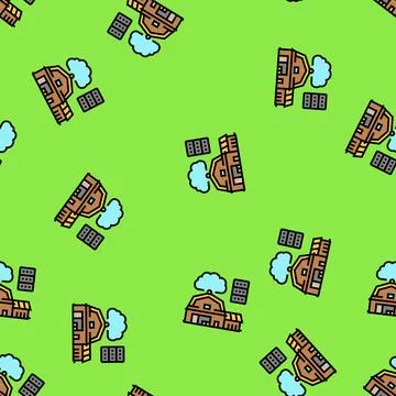 Iot connected farm agri tech vector seamless pattern Illustrazione stock