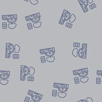 Iot connected farm agri tech line seamless pattern Illustrazione stock