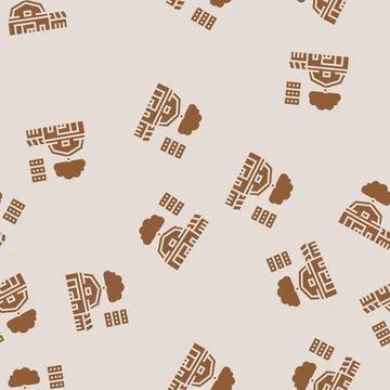 Iot connected farm agri tech glyph seamless pattern Stock Illustration