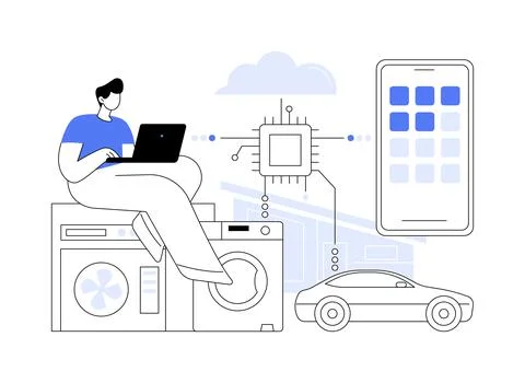IoT development abstract concept vector illustration. イラスト素材