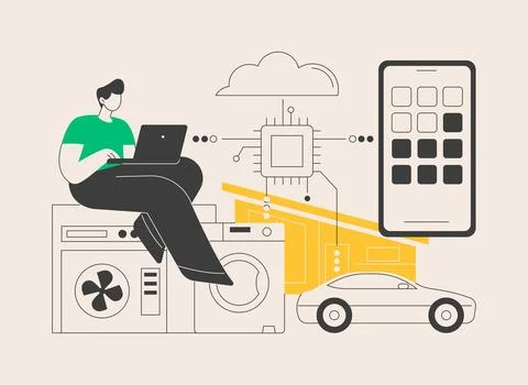 IoT development abstract concept vector illustration. 스톡 일러스트