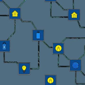 IoT Ecosystems Infographics: Seamless Vector Design for Smart, Connected Te.. Stock Illustration