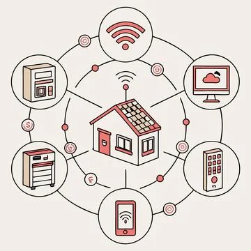 IoT Ecosystems Infographics: Seamless Vector Design for Smart, Connected Te.. Stock-Illustration