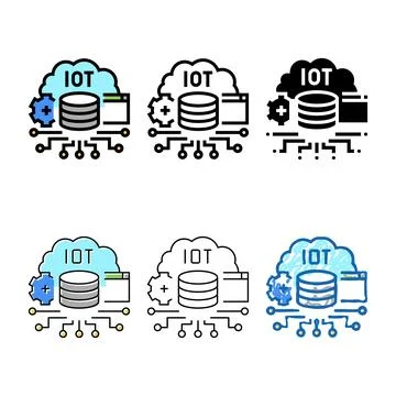 Iot electronic technology concepts color icon vector Stock Illustration