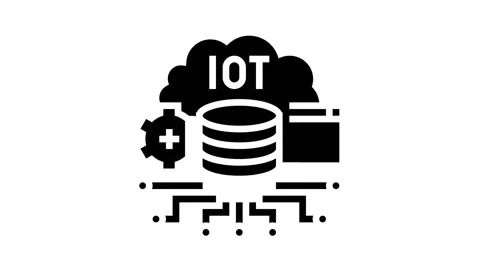 Iot electronic technology glyph icon animation Stock Footage 222810188