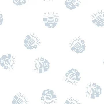 Iot electronic technology glyph seamless pattern Stockillustratie
