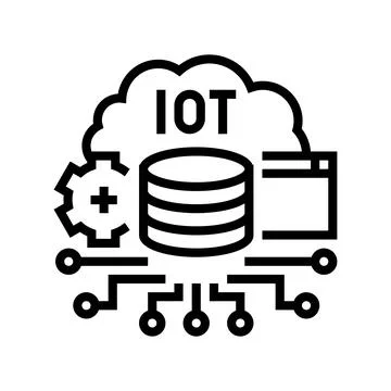 Iot electronic technology line icon vector illustration Stock Illustration