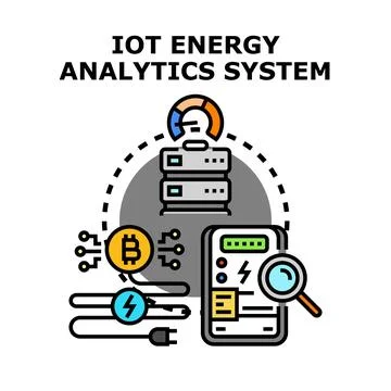 Iot energy analytics system for smart power management Stock-Illustration