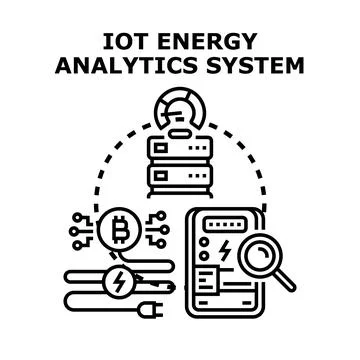 Iot energy analytics system for smart power management Stock-Illustration