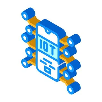 Iot financial technology isometric icon vector illustration Stock Illustration