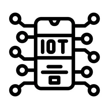 Iot financial technology line icon vector illustration Illustrazione stock