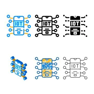 Iot financial technology multipack color icon vector イラスト素材