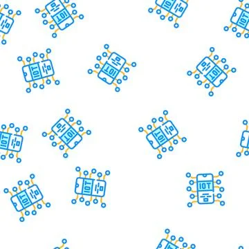 Iot financial technology vector seamless pattern Stock Illustration