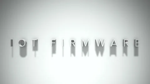 Iot firmware 3D title animation white text on a white background Video stock 299369561