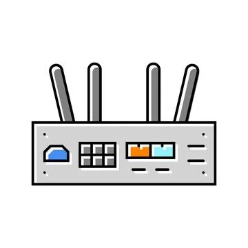 Iot gateway data center color icon vector illustration Stock Illustration