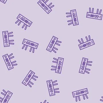 Iot gateway data center line seamless pattern Stock Illustration