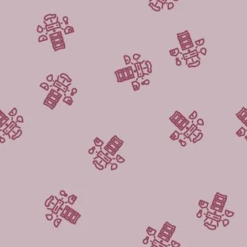 Iot gateway data center line vector seamless pattern Illustrazione stock
