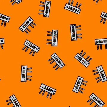 Iot gateway data center vector seamless pattern Stock Illustration