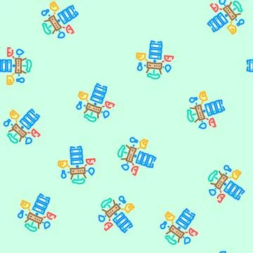 Iot gateway data center vector seamless pattern Stock Illustration