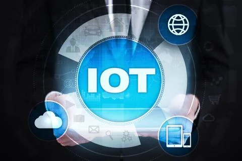 IOT. Internet of Thing concept. Multichannel online communication network. 스톡 사진