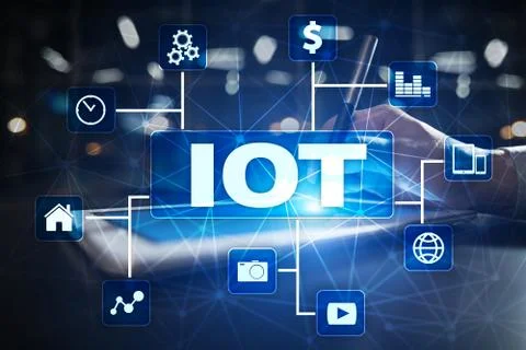 IOT. Internet of Thing concept. Multichannel online communication network Фото