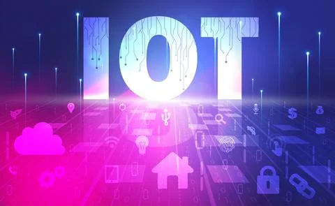 IoT Internet of things abstract background concept, Digital technology banner Stock Illustration