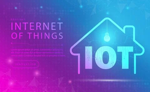IoT Internet of things abstract background concept, Digital technology banner Stock Illustration