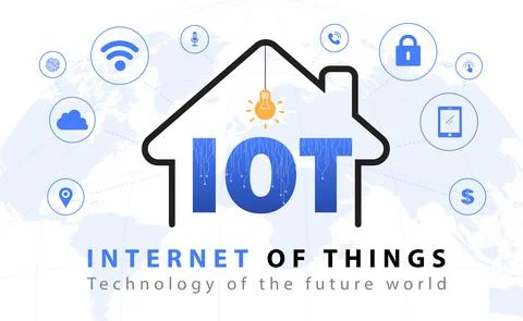 IOT Internet of things abstract background concept, Digital technology banner Stock Illustration