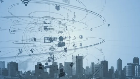 IoT (Internet of Things) and smart city concept. Stock Footage 103936718