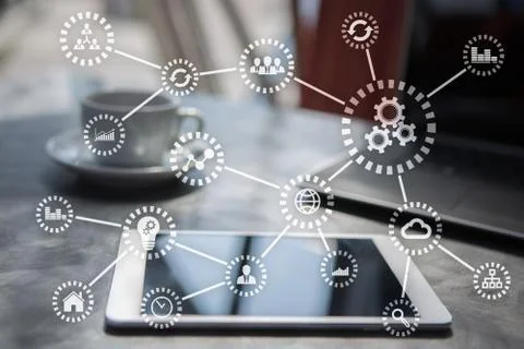 IOT. Internet of things. Automation and modern technology concept. Illustrazione stock