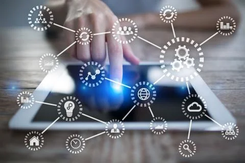 IOT. Internet of things. Automation and modern technology concept 库存照片