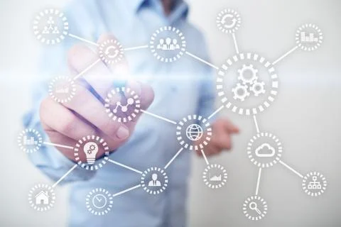 IOT. Internet of things. Automation and modern technology concept. 스톡 사진