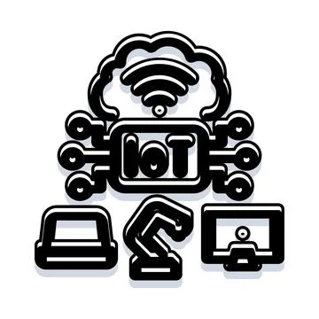 Iot internet of things cloud connectivity network icon Stockillustratie