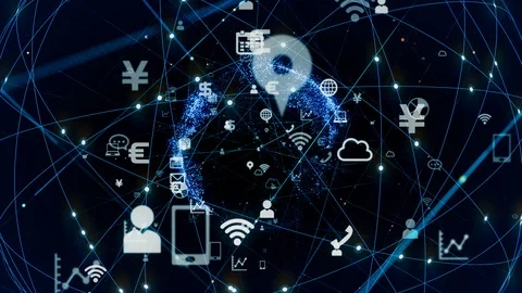 IoT (Internet of Things) concept. Communication network. Stock Footage 120434583
