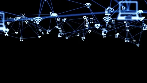 IoT (Internet of Things) concept. Communication network. Stock Footage 121238875
