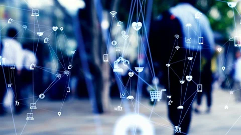 IoT (Internet of Things) concept. Communication network. Stock Footage 121299743