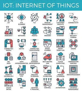 IOT : Internet of things concept icons Stockillustratie