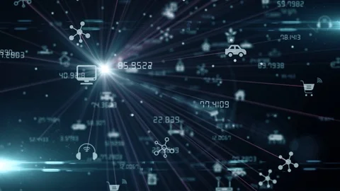 IOT Internet of things connected device network for wireless communication Video stock 116068647