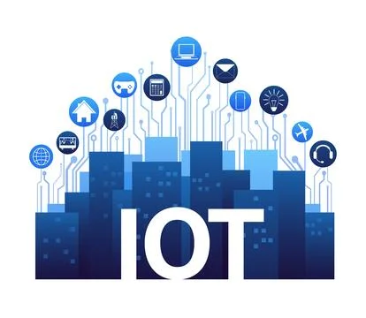 IOT. Internet of things, devices and connectivity concepts on a network. Spider 스톡 일러스트